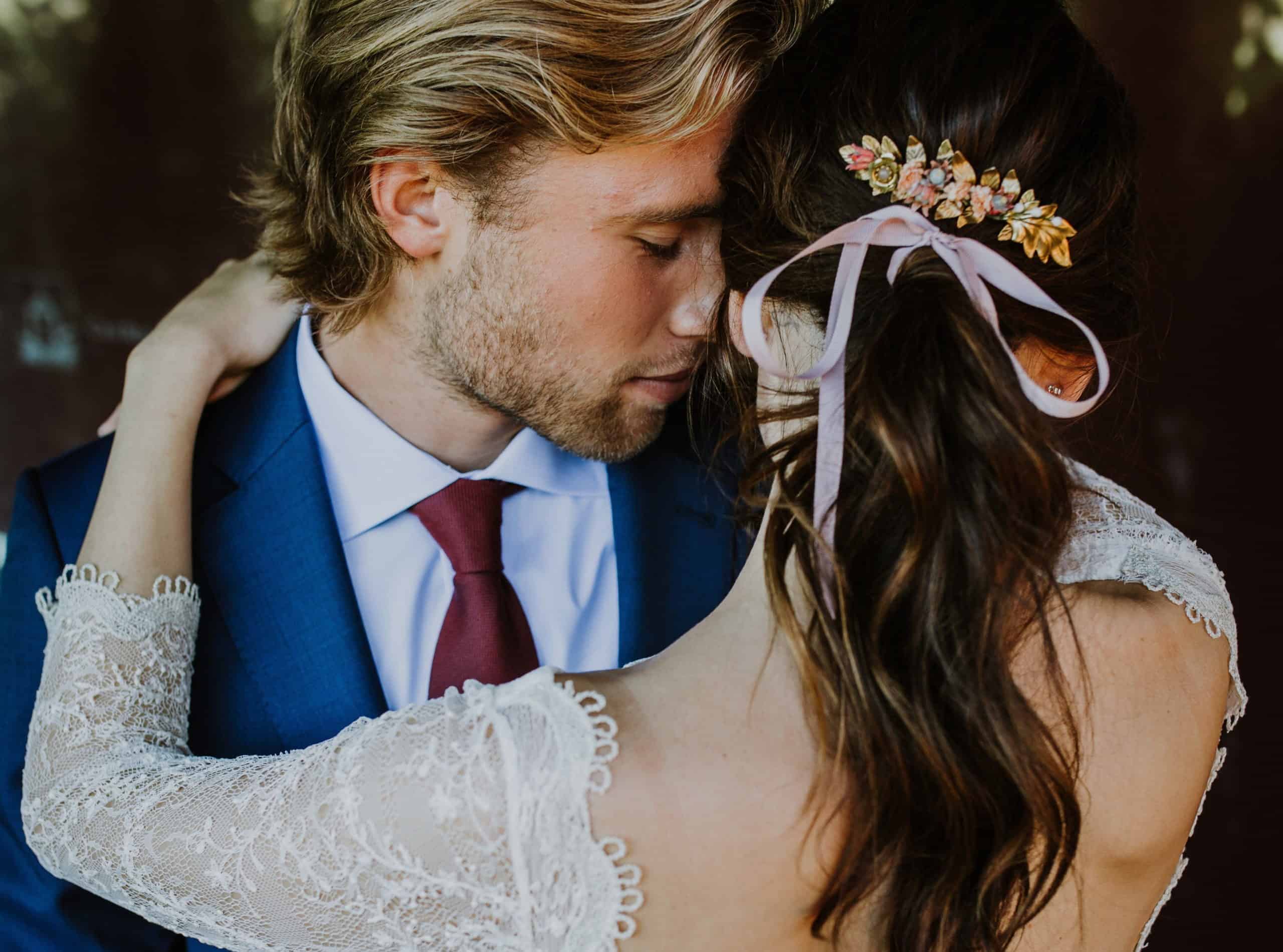 The ribbon is a must-have for this year's wedding hairstyles